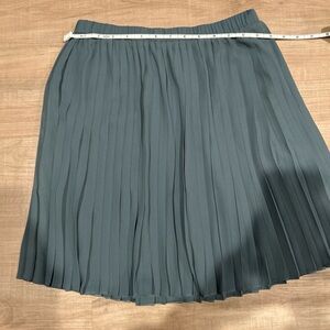 Max Studio Teal Pleated Midi Skirt